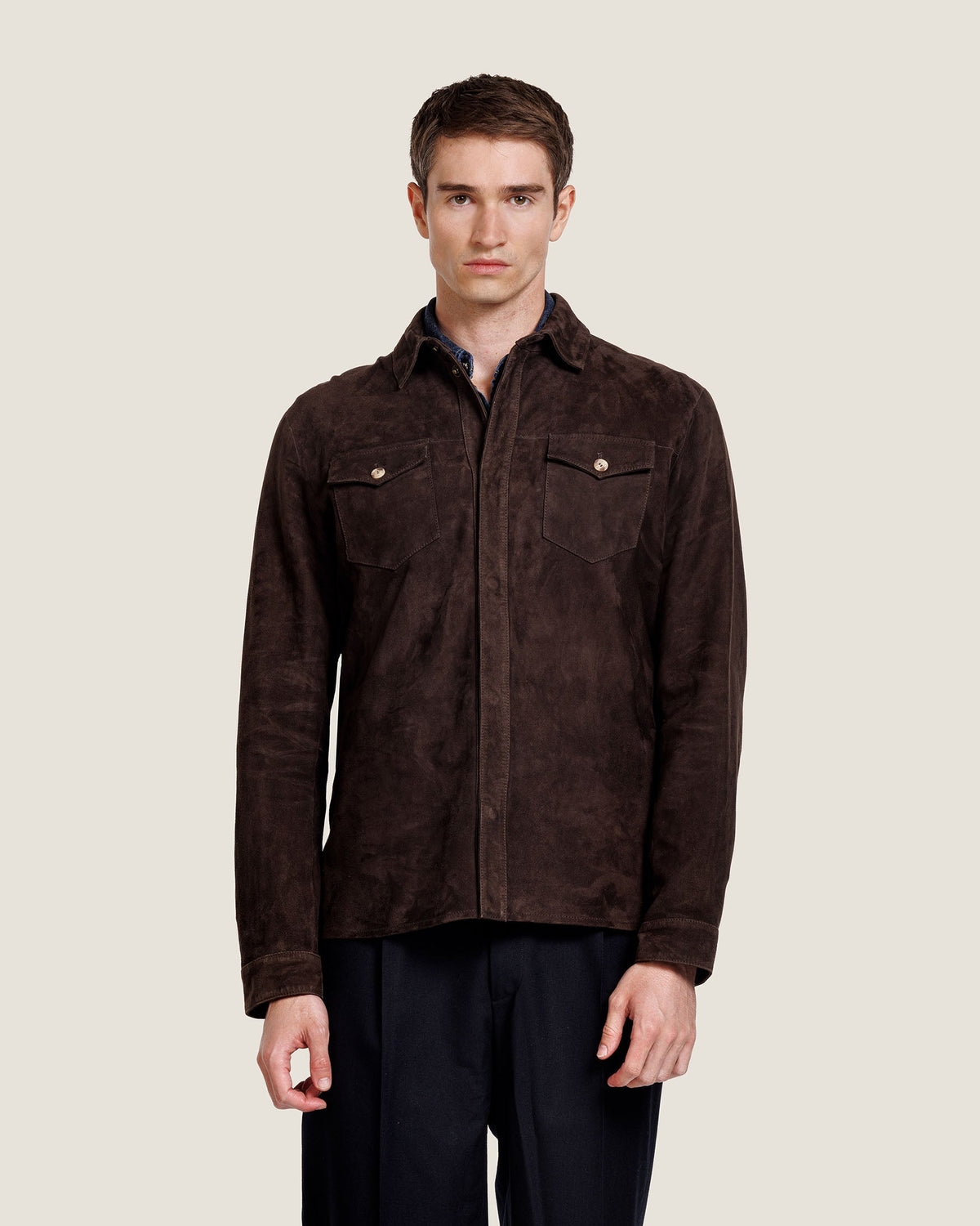 Heren Herfst Winter Overshirt met Elegante Pasvorm – afbeelding 3