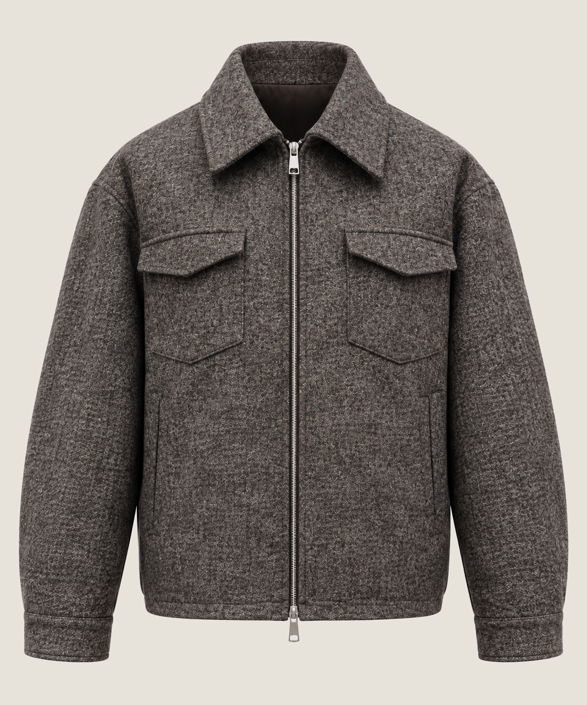 Heren Herfst Winter Overshirt met Gestructureerde Stof – afbeelding 2