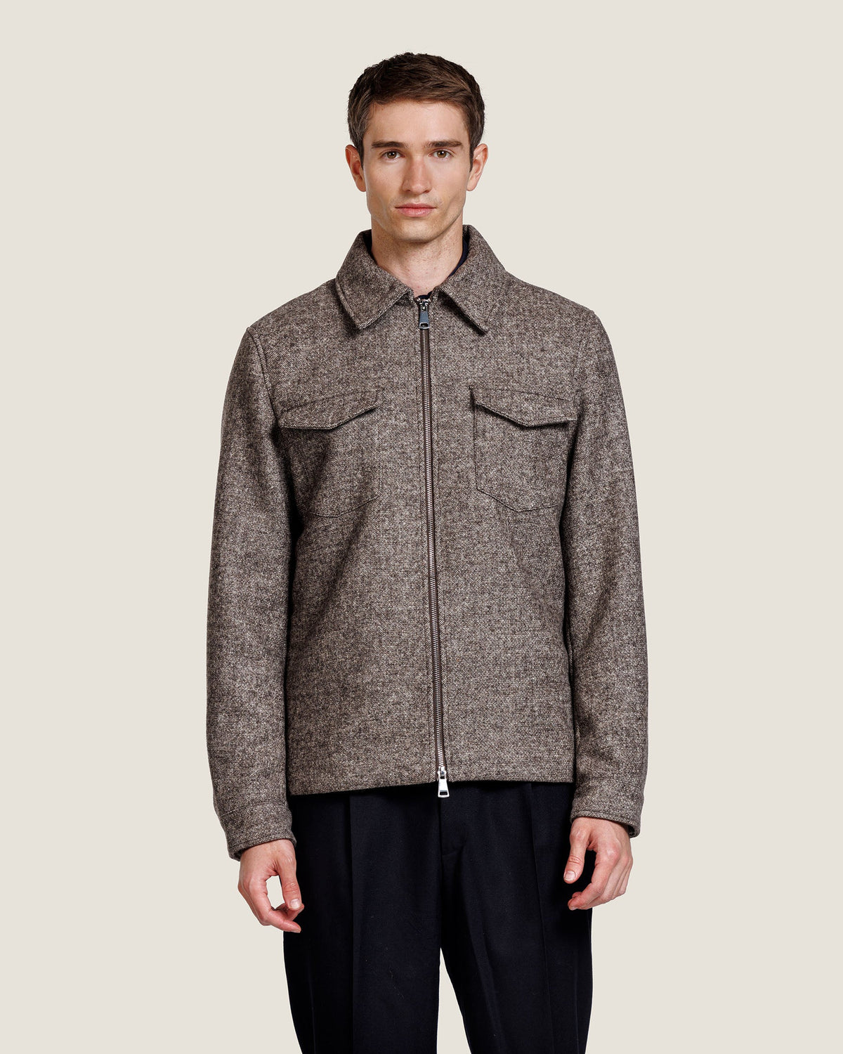 Heren Herfst Winter Overshirt met Gestructureerde Stof – afbeelding 3