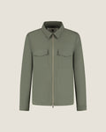 Heren Herfst Winter Overshirt met Rits en Borstzakken in Kaki