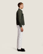 Heren Herfst Winter Overshirt met Rits en Borstzakken in Kaki – afbeelding 3