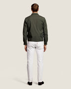 Heren Herfst Winter Overshirt met Rits en Borstzakken in Kaki – afbeelding 4