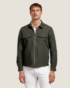 Heren Herfst Winter Overshirt met Rits en Borstzakken in Kaki – afbeelding 5